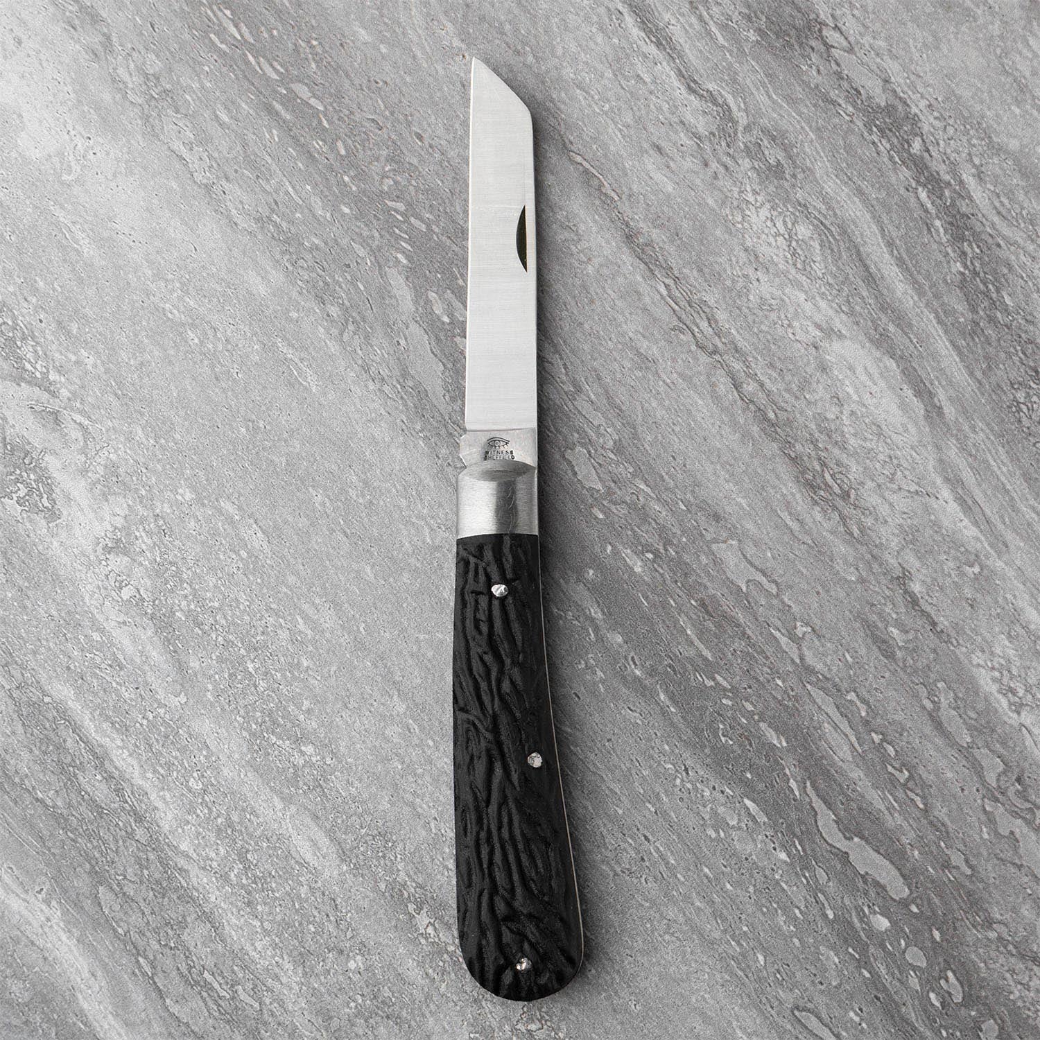 Taylors Eye Witness Sheffield Made Square Lambfoot Pocket Knife Black Imitation Stag - 2½" / 6.2cm Blade
