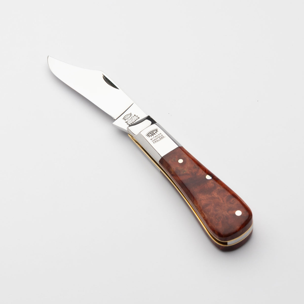 Taylors Eye Witness Premier Collection - Single Blade Barlow Pocket Knife Amboyna Burr Scales Plain Back Spring