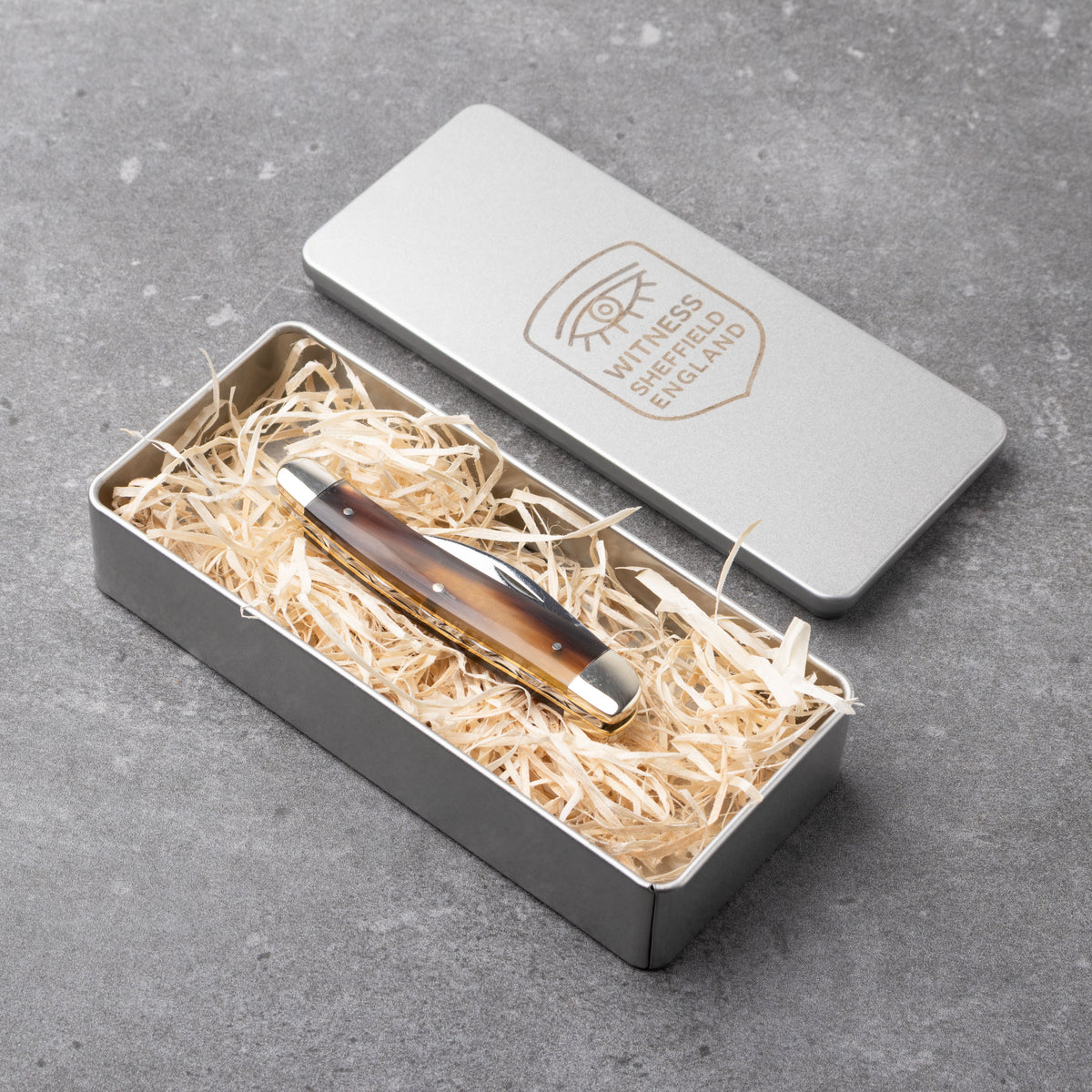 Premier Collection Twin Blade Double Bolstered Penknife with Ox Horn Scales Worked Back