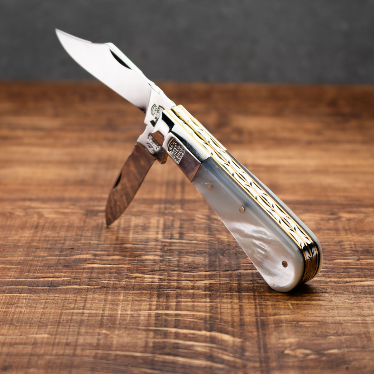 Premier Collection Twin Blade Barlow Penknife Knife with Mother of Pearl Worked Back