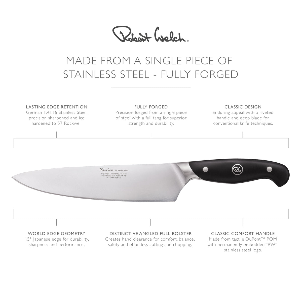 Robert Welch Professional V Cooks Knife 18cm/ 7.5"