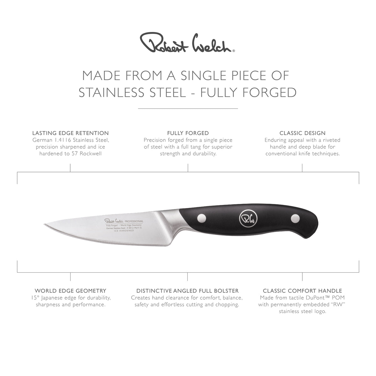 Robert Welch Professional V Vegetable Paring Knife 9cm/ 3.5"
