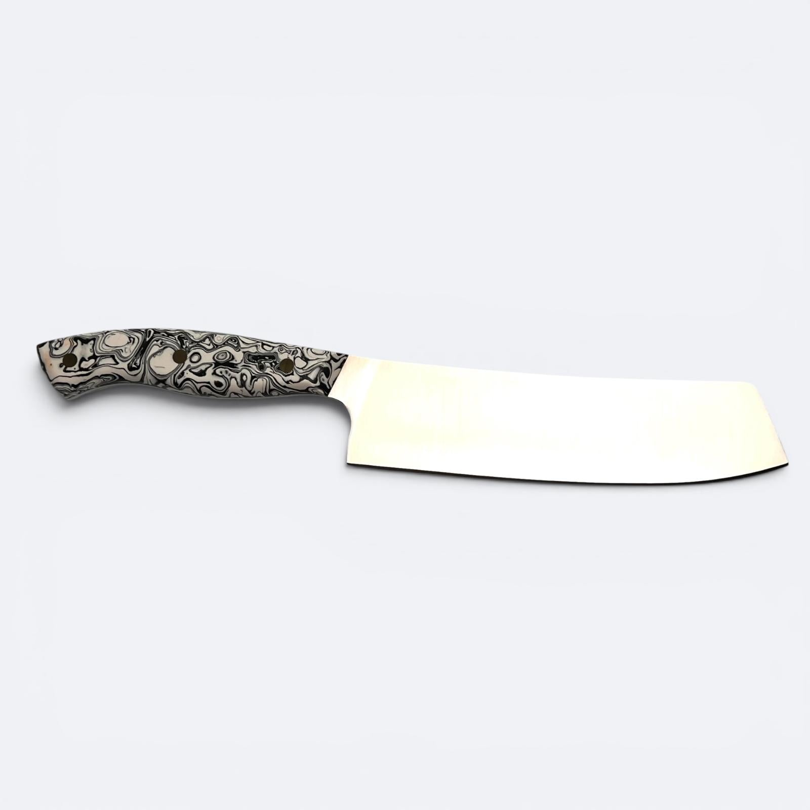 Savernake 18cm Nakiri Knife - Marble Handle - Arctic and Anthracite