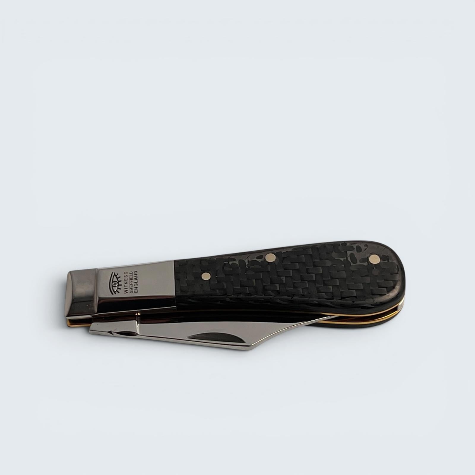 Taylors Eye Witness Premier Collection - Single Blade Barlow Pocket Knife Carbon Fibre Scales