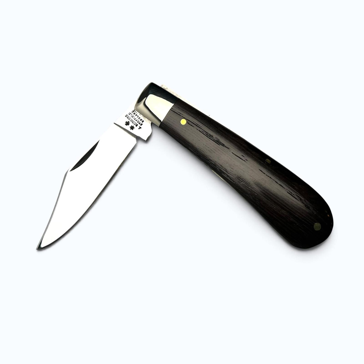Joseph Rodgers Clip Point Pocket Knife Polished Blade Dark Oak Scales