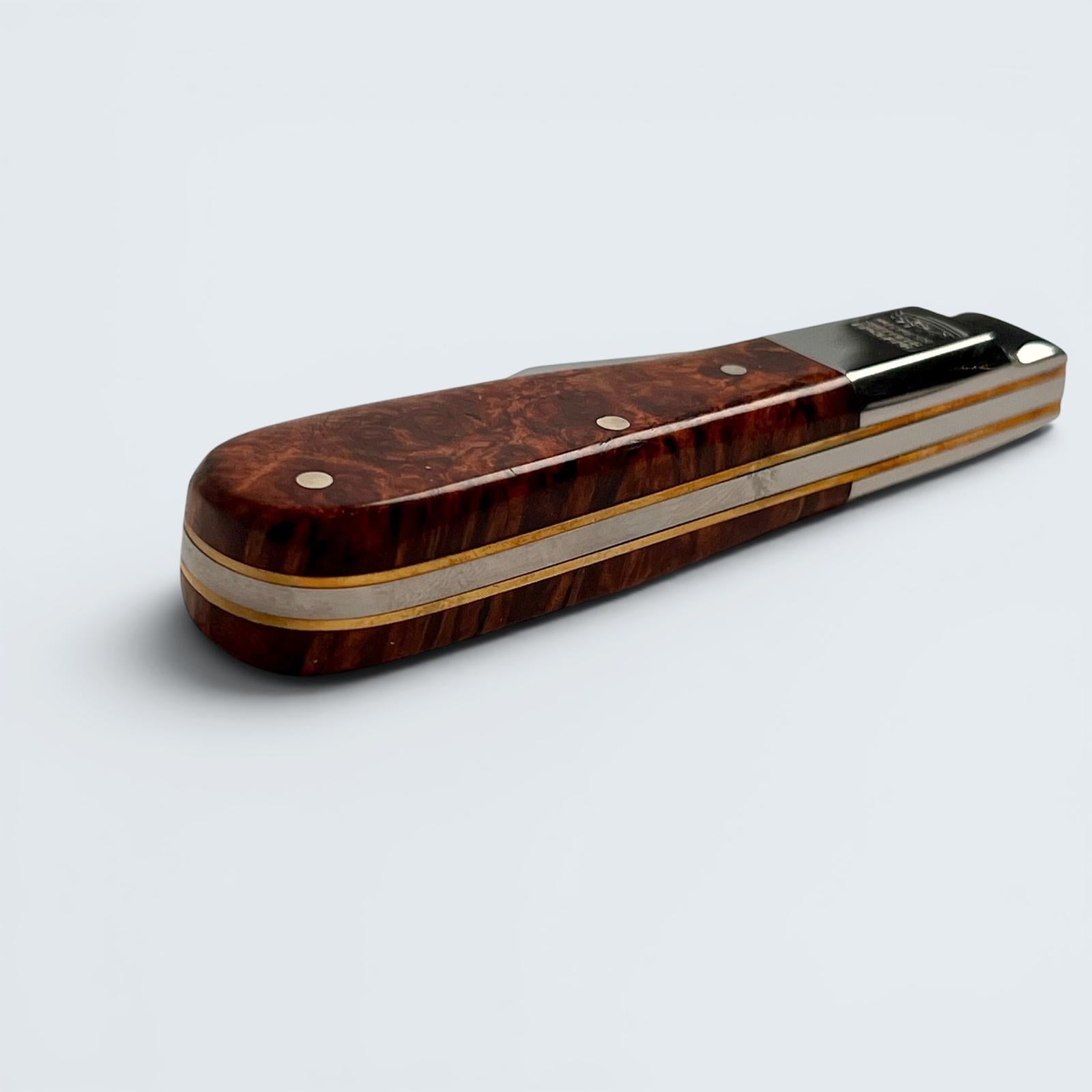 Taylors Eye Witness Premier Collection - Single Blade Barlow Pocket Knife Amboyna Burr Scales Plain Back Spring