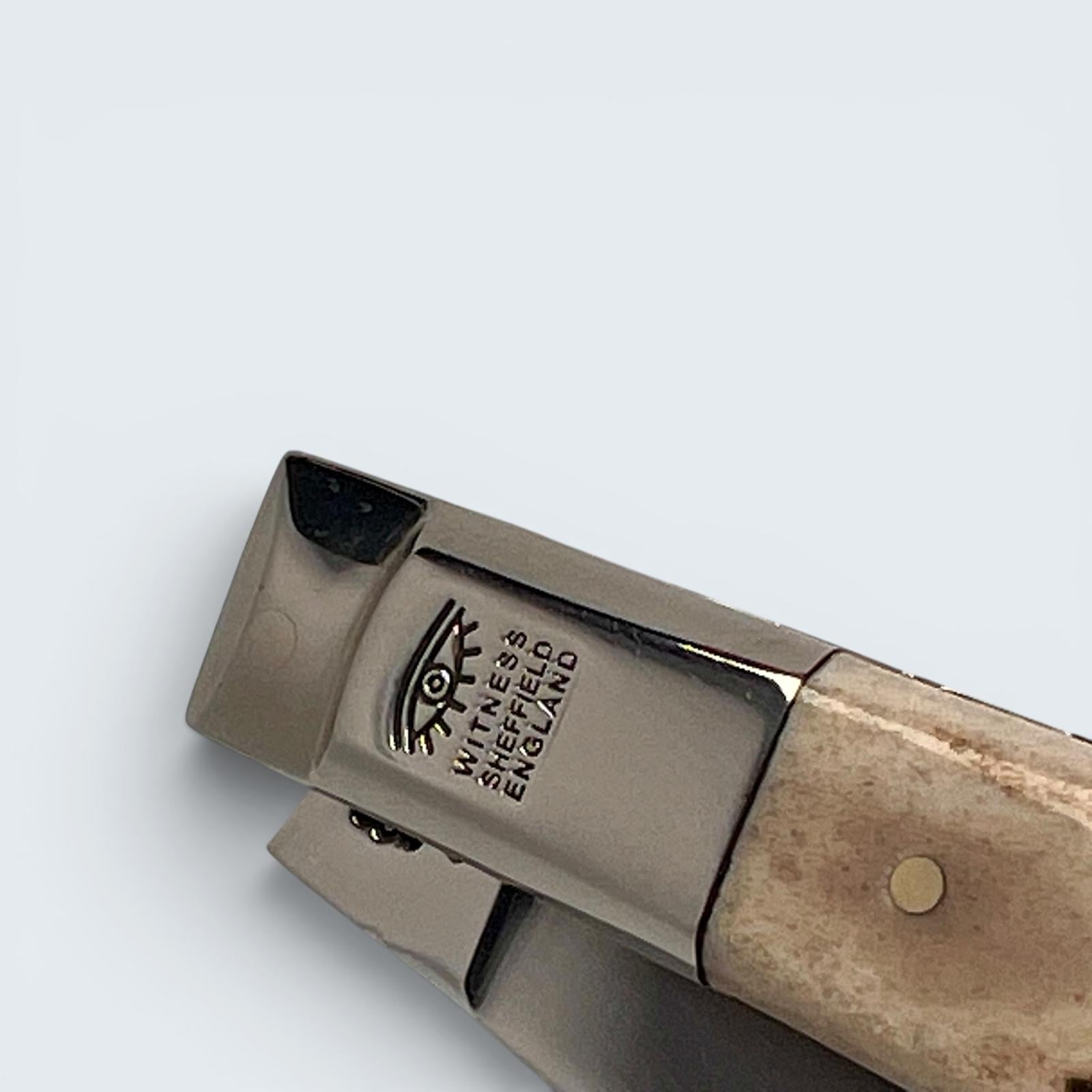 Taylors Eye Witness Premier Collection - Single Blade Barlow Stag Scales Worked Back