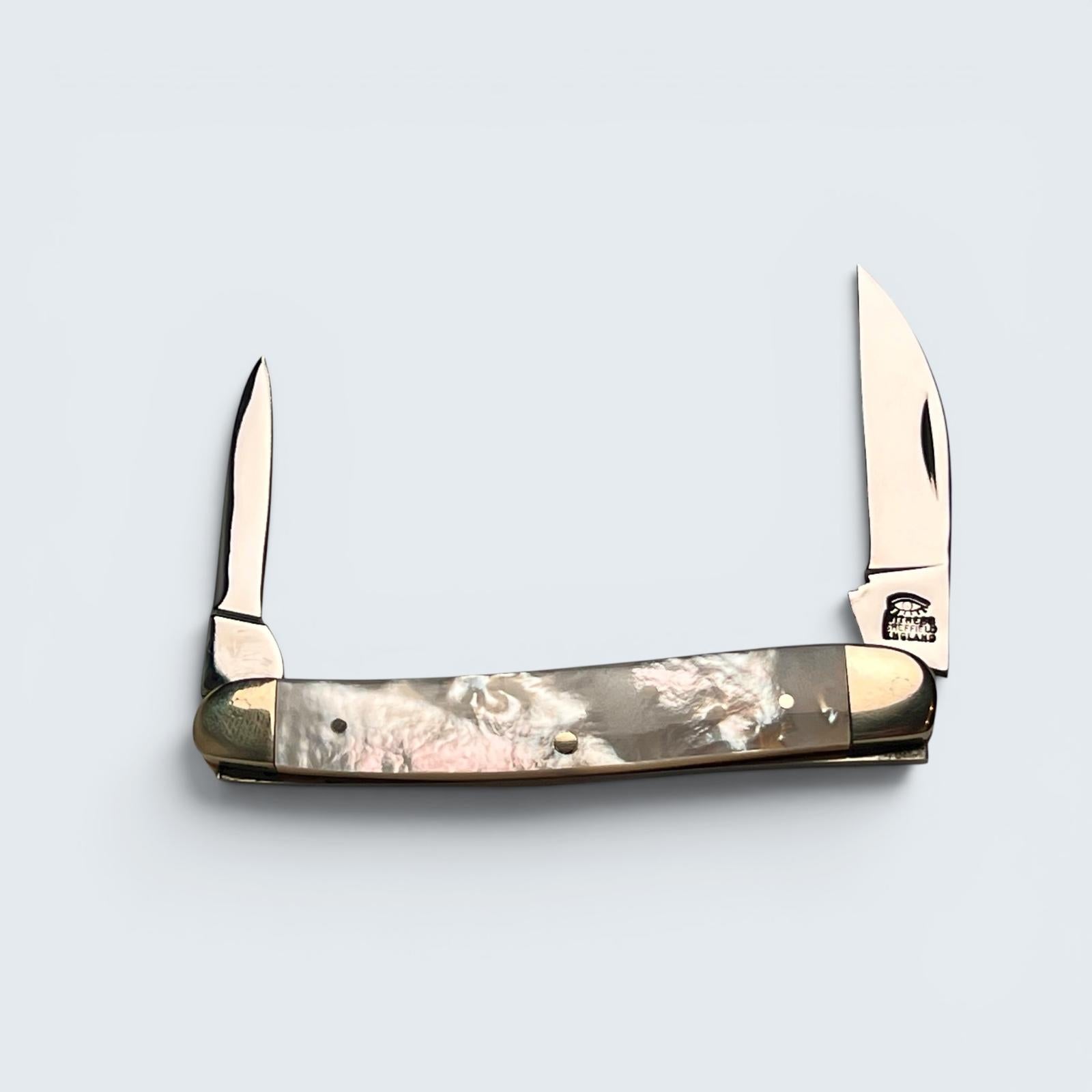 Premier Collection Twin Blade Double Bolstered Penknife with Mother of Pearl Scales Plain Backspringpc1112 mop p[[