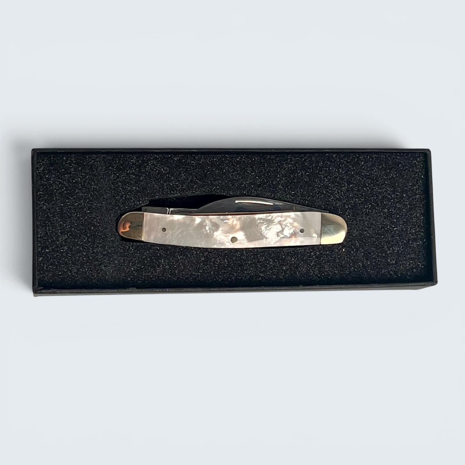 Premier Collection Twin Blade Double Bolstered Penknife with Mother of Pearl Scales Plain Backspringpc1112 mop p[[