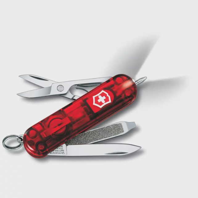 Victorinox Signature Lite - 58 mm - Swiss Army Knife - Red Transparent