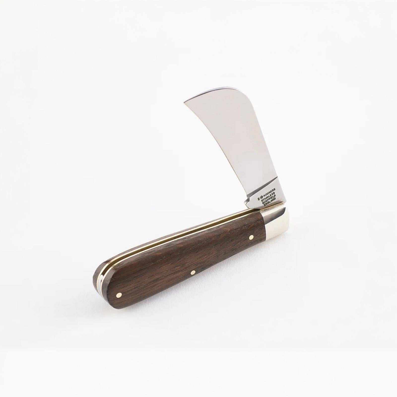 Joseph Rodgers Pruner Pocket Knife with Solid Dark Oak Scales