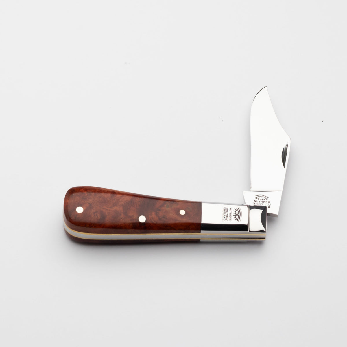 Taylors Eye Witness Premier Collection - Single Blade Barlow Pocket Knife Amboyna Burr Scales Plain Back Spring