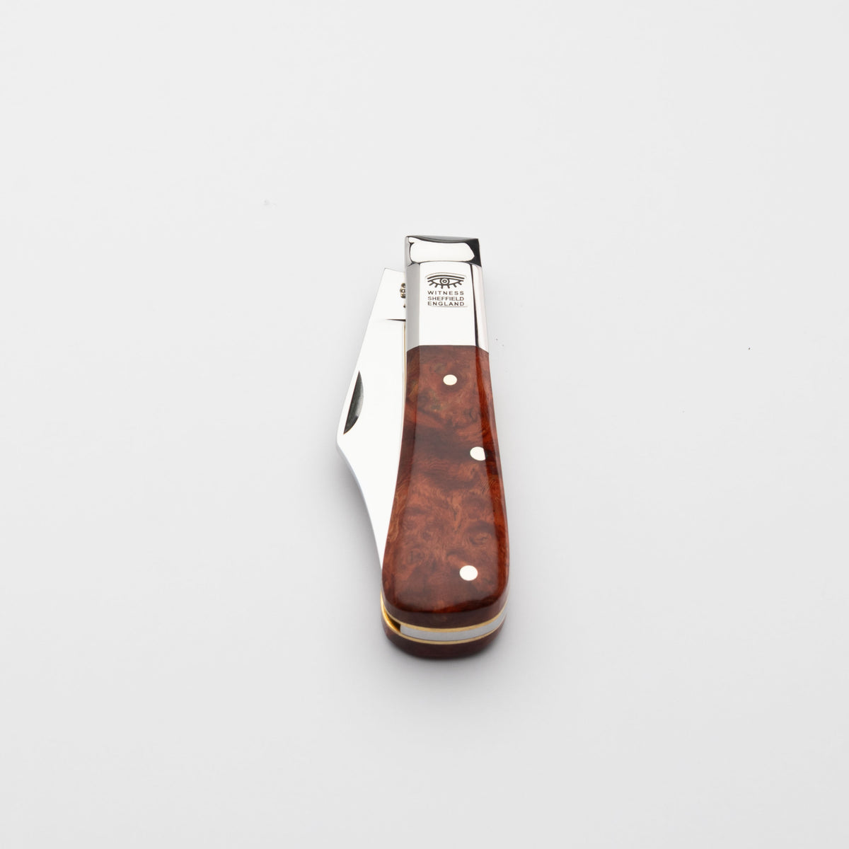 Taylors Eye Witness Premier Collection - Single Blade Barlow Pocket Knife Amboyna Burr Scales Plain Back Spring