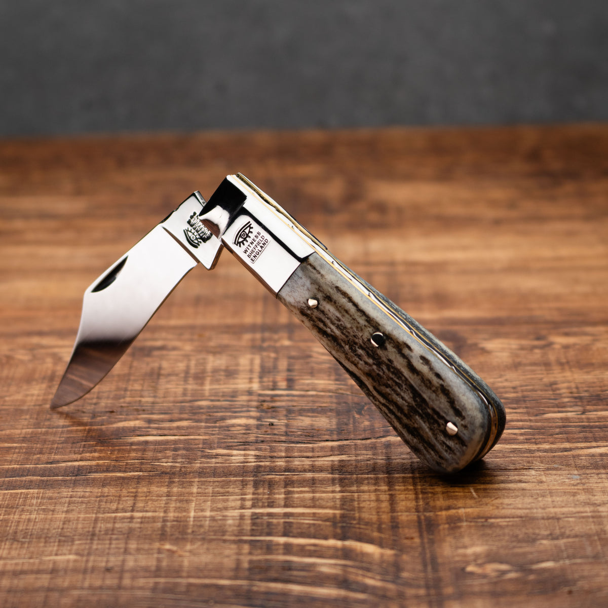 Taylors Eye Witness Premier Collection - Single Blade Barlow Stag Scales Worked Back