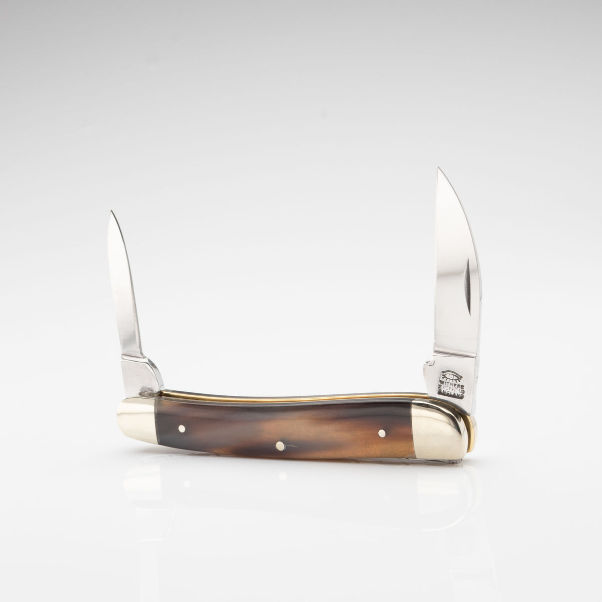 Premier Collection Twin  Blade Double Bolstered Penknife with Ox Horn Scales Worked Back
