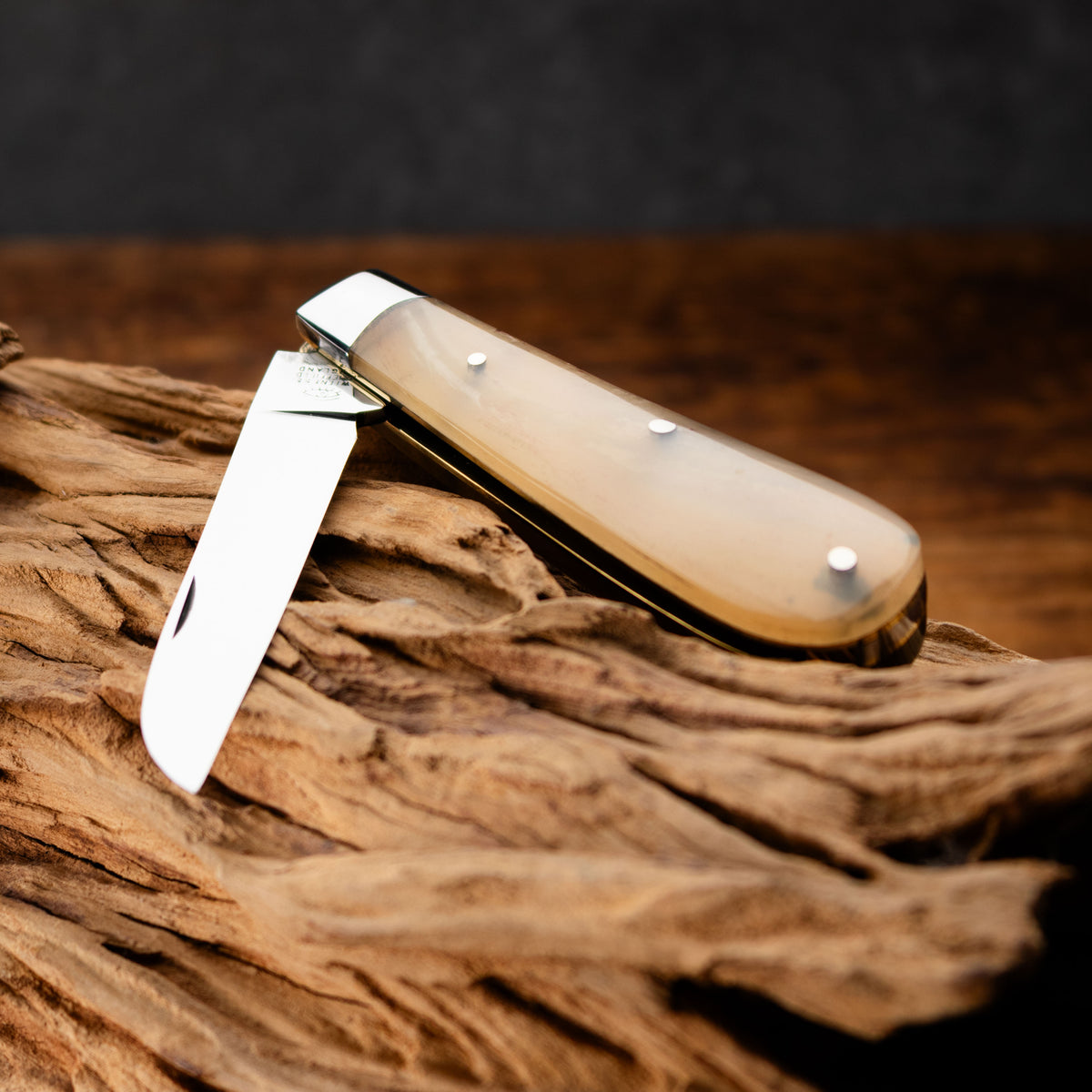 Taylors Eye Witness Premier Collection - Single Blade Lambfoot Blade Rams Horn Scales Plain Back Spring