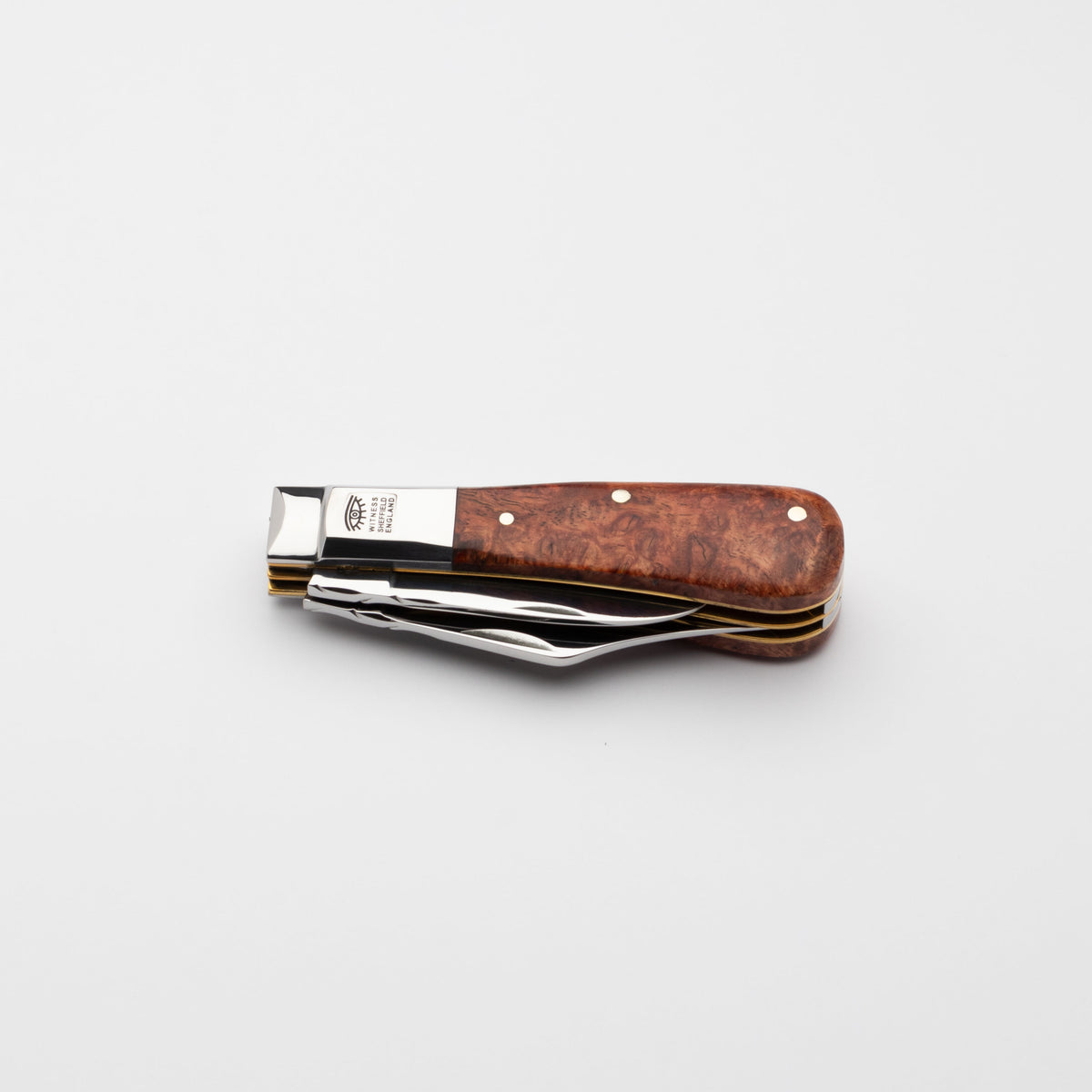 Premier Collection Twin Blade Barlow  Penknife Knife with Amboyna Burr Worked Back