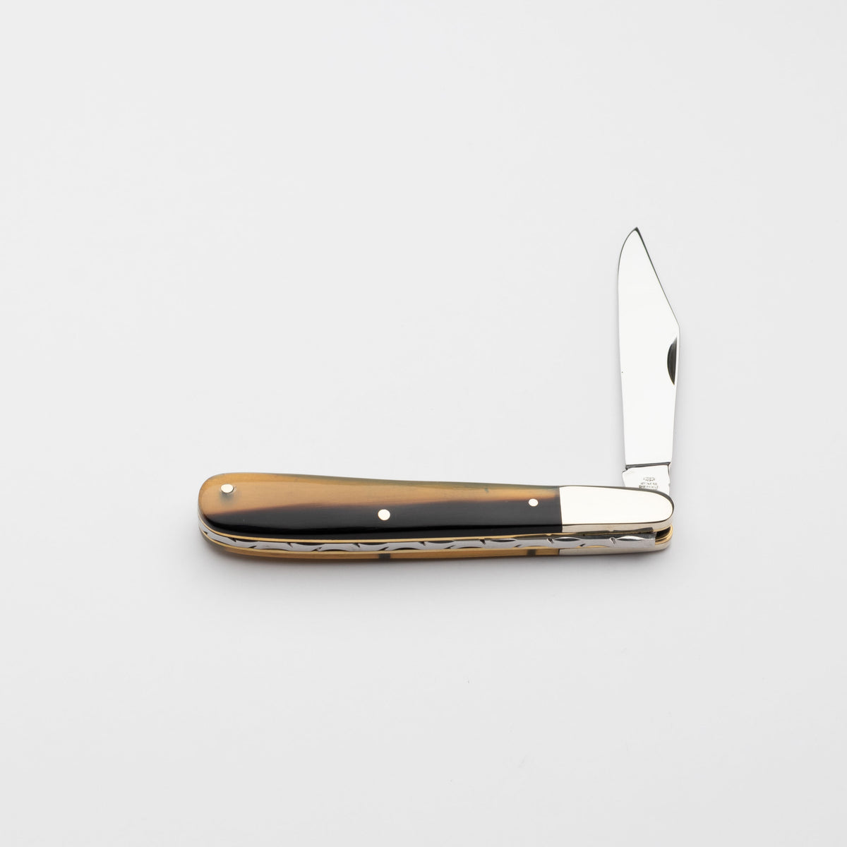 Premier Collection - Single Blade Gentlemans Clip Point Ox Horn with Worked Back Scales