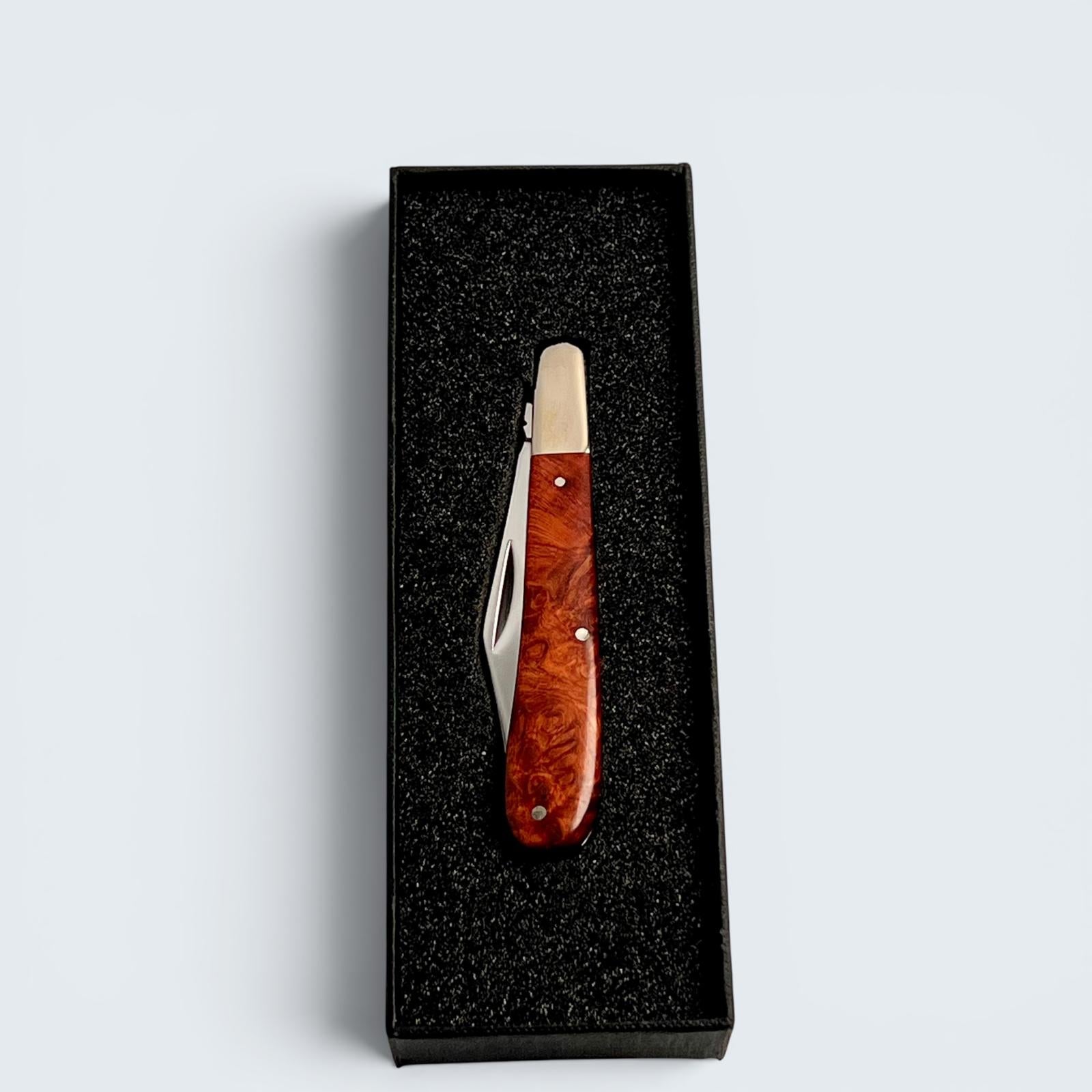 Taylors Eye Witness Premier Collection - Single Blade Gentlemans Clip Point Amboyna Burr Scales