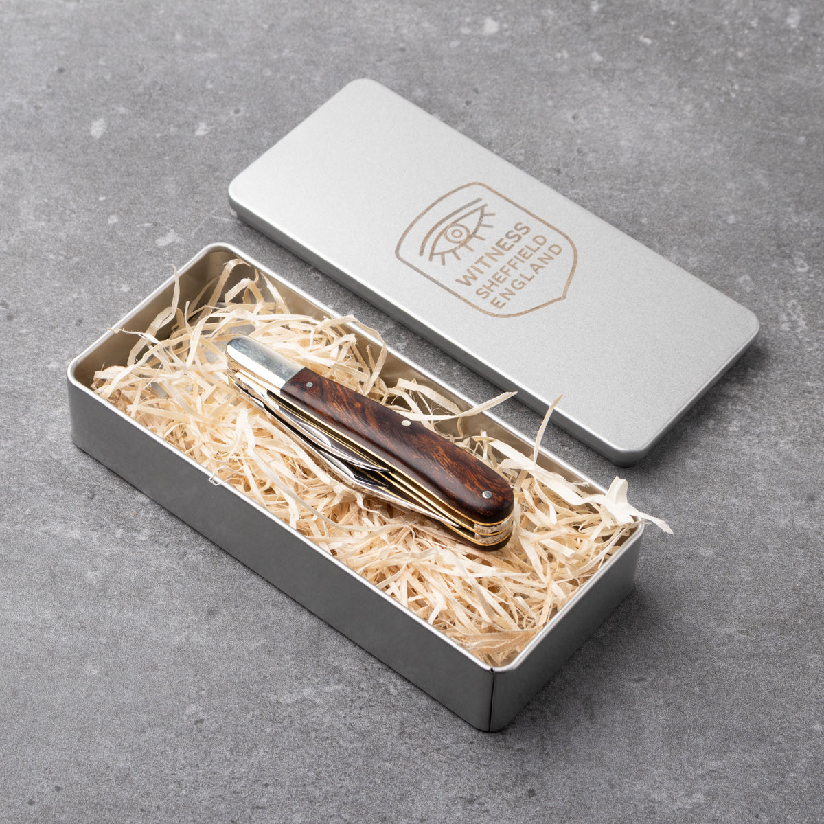 Premier Collection Twin Gentleman's Clip Point Blade with Desert Ironwood Scales Worked Back