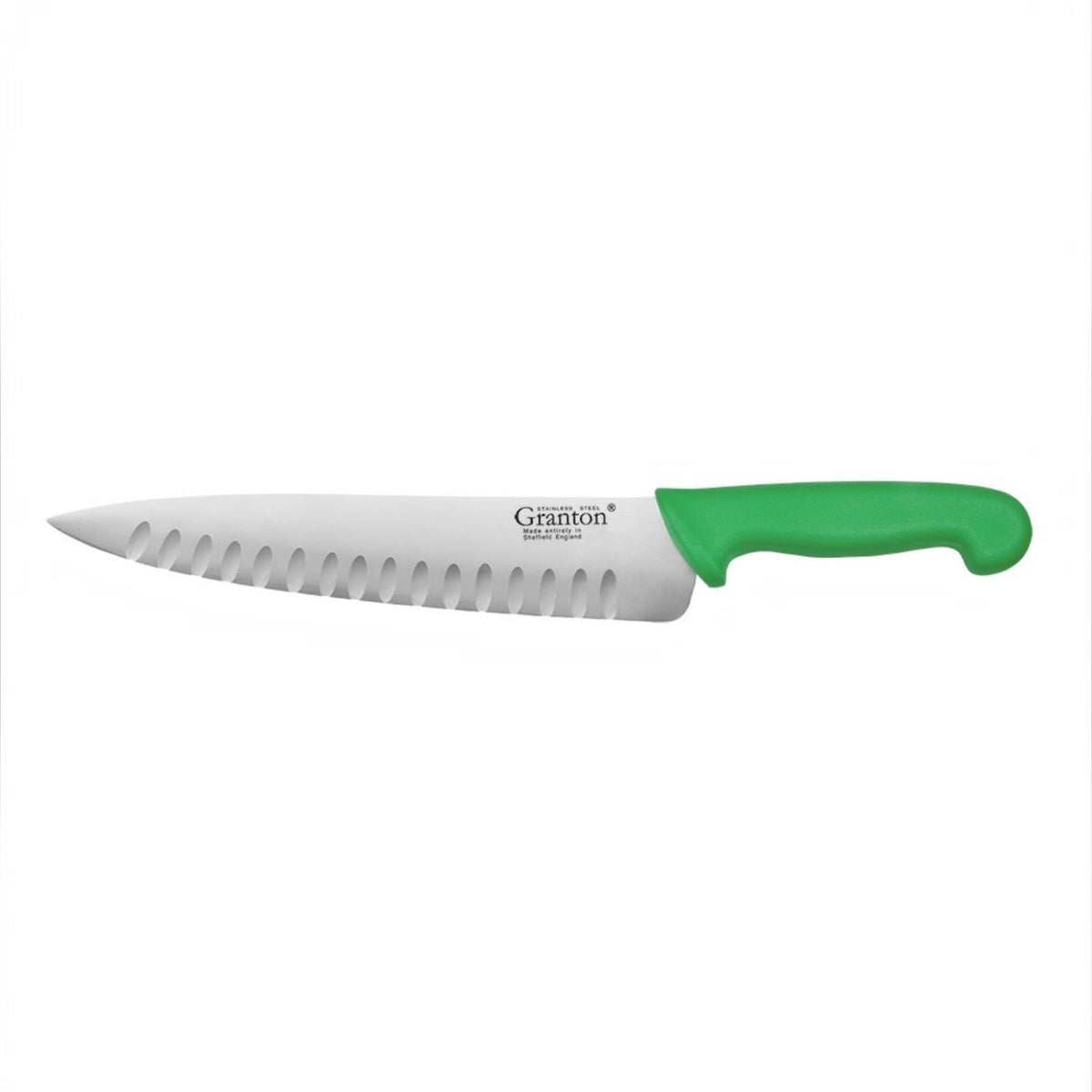 Granton Sheffield -  10 inch 25cm Cooks Knife with Green Polypropylene Handle