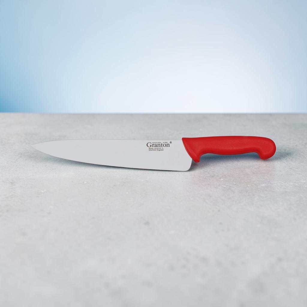 Granton Sheffield 8.5 Inch 21cm Cooks Knife with Red Polypropylene Handle
