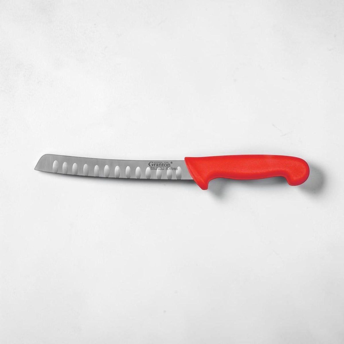 Granton Sheffield -  8 Inch 20cm Bread Knife Slicer with Red Polypropylene Handle