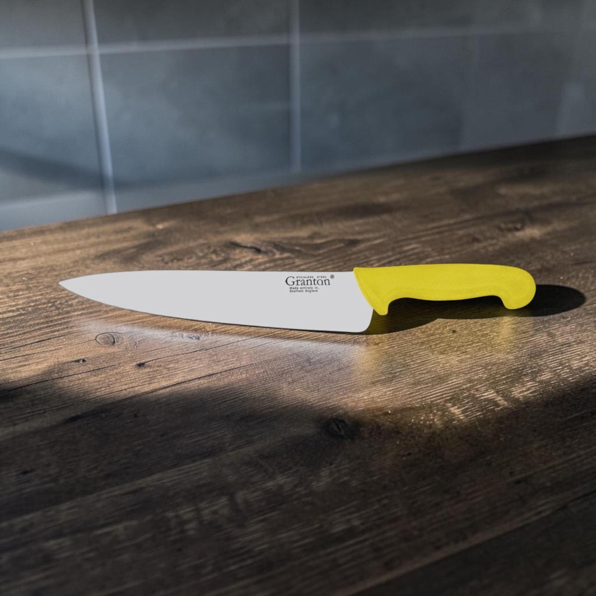 Granton Sheffield - 8.5 Inch 21cm Cooks Knife with Yellow Polypropylene Handle