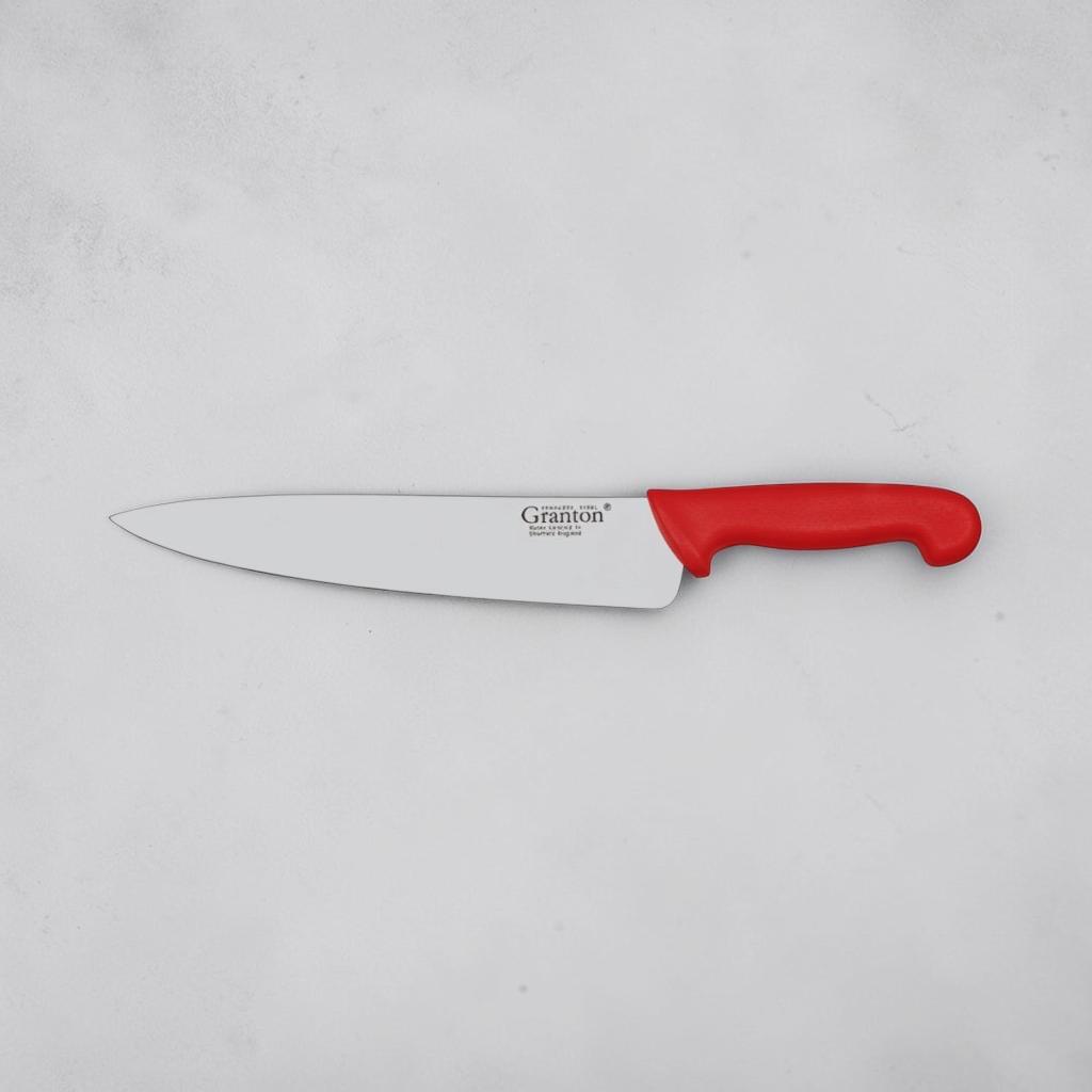 Granton Sheffield 8.5 Inch 21cm Cooks Knife with Red Polypropylene Handle