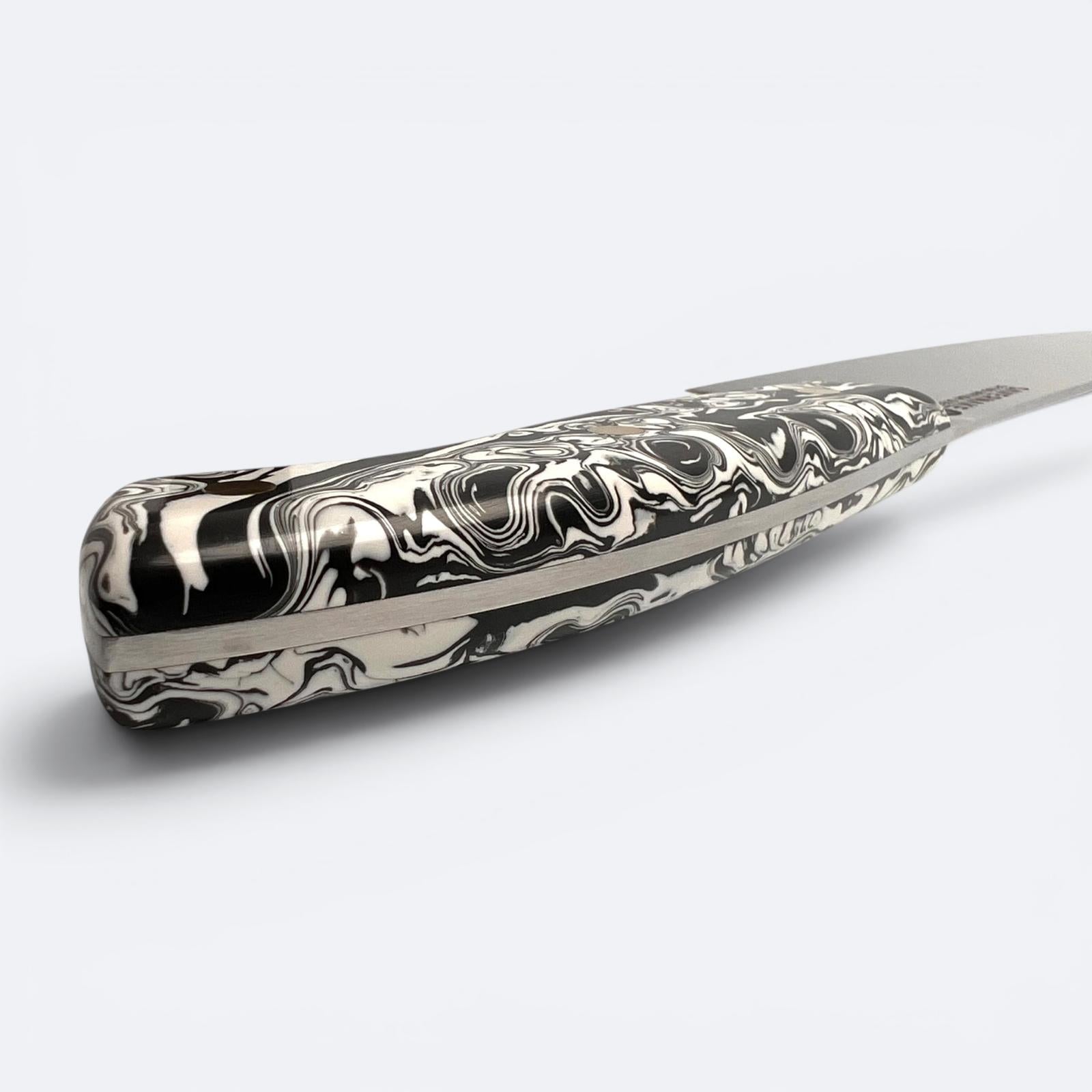 Savernake 18cm Nakiri Knife - Marble Handle - Arctic and Anthracite