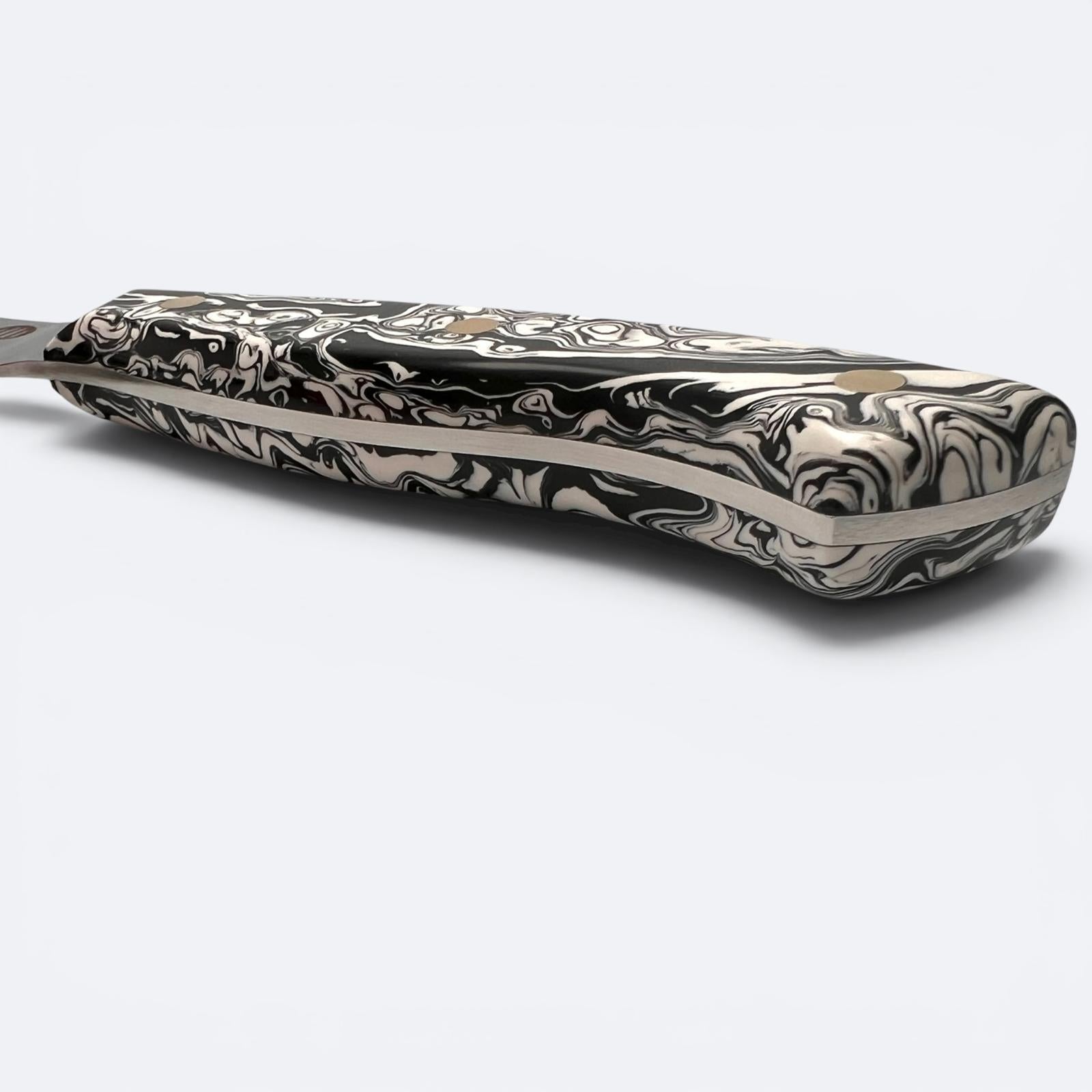 Savernake 18cm Nakiri Knife - Marble Handle - Arctic and Anthracite