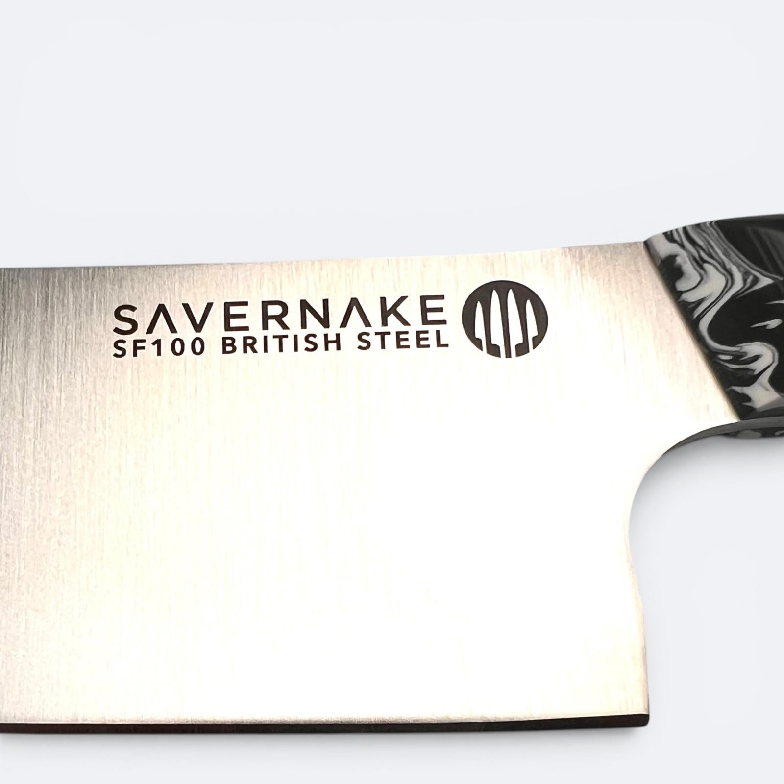 Savernake 18cm Nakiri Knife - Marble Handle - Arctic and Anthracite