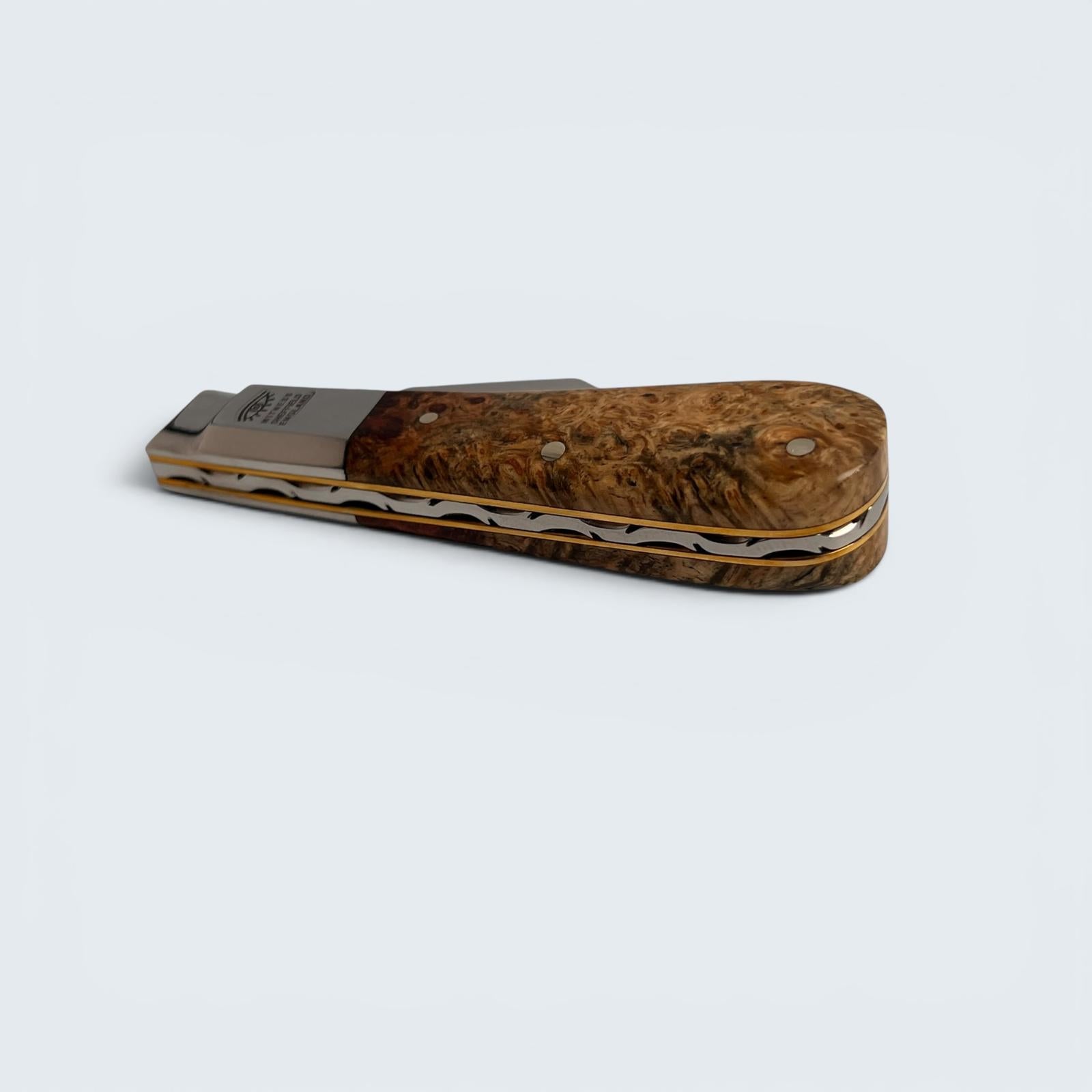 Taylors Eye Witness Premier Collection - Single Blade Barlow Pocket Knife Amboyna Burr Scales