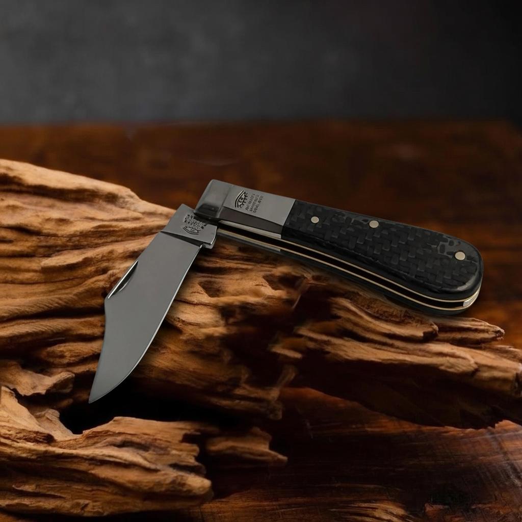 Taylors Eye Witness Premier Collection - Single Blade Barlow Pocket Knife Carbon Fibre Scales - Worked Back