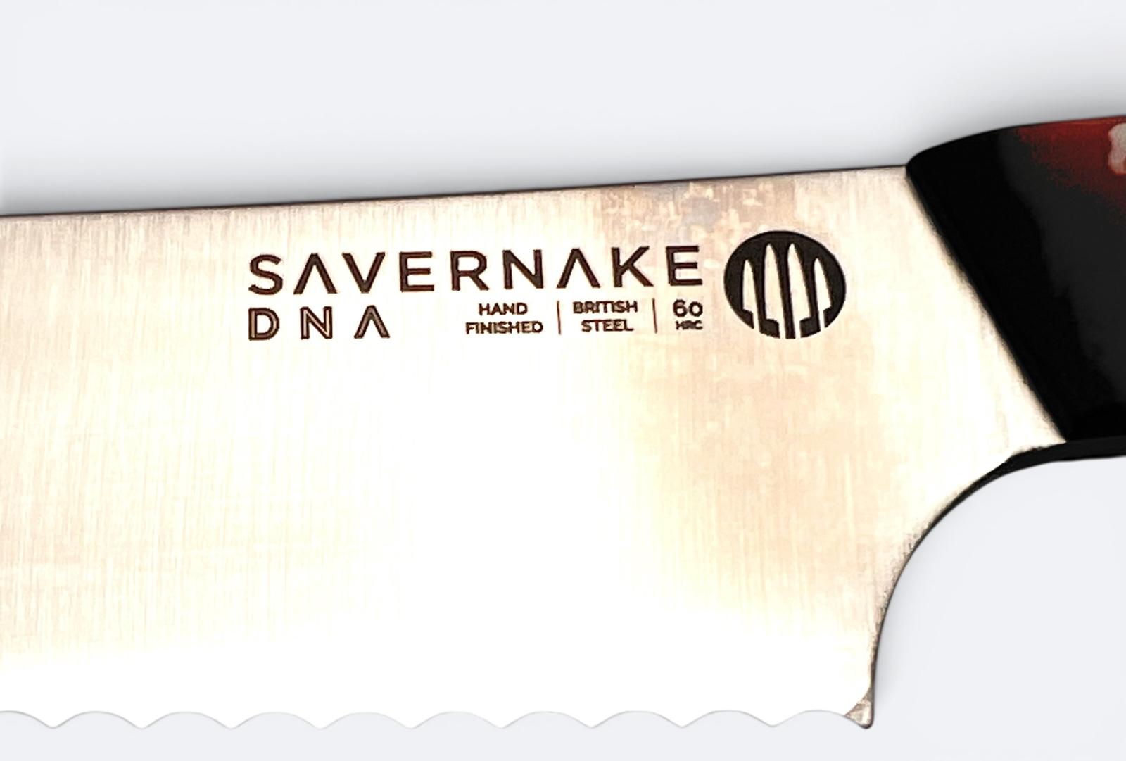 Savernake 26cm Bread Knife - Tide Handle - Arctic Anthracite and Orange