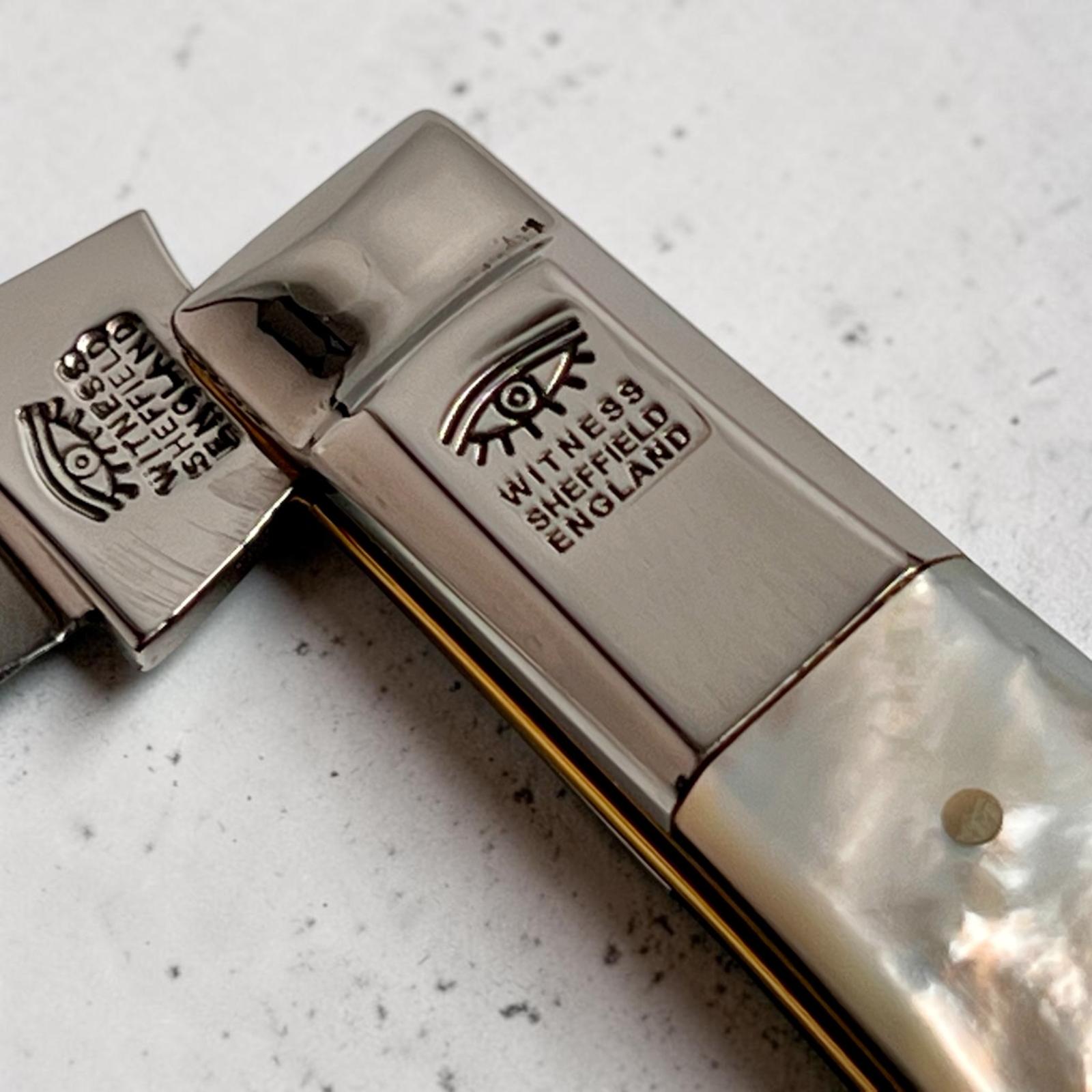 Taylors Eye Witness Premier Collection - Single Blade Barlow Pocket Knife Mother Of Pearl Scales